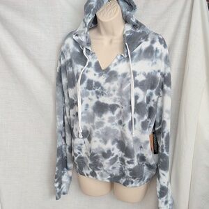 Hoodie 1X Tie Dye Pullover Sweatshirt Lightweight V-Neck Shirt Urban Rebel New